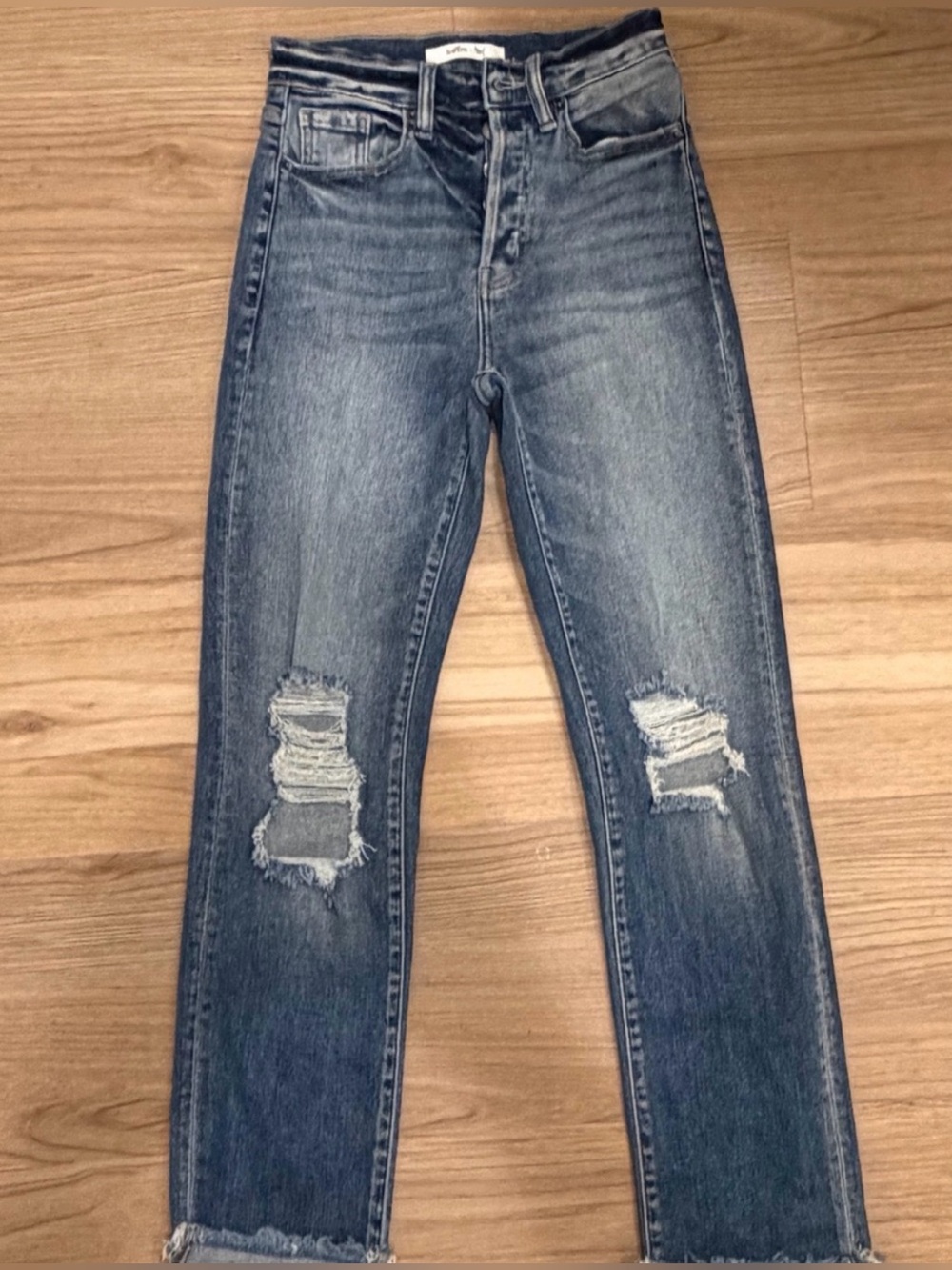 3/$15 High-Rise Skinny Distressed Jeans in Blue